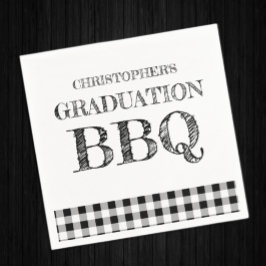 Servilleta De Papel Graduation BBQ Gingham