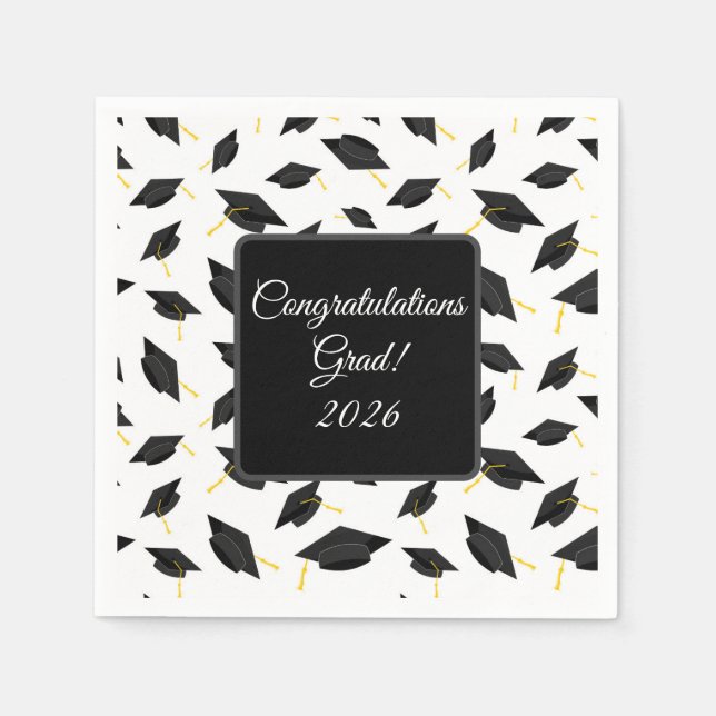 Servilleta De Papel Graduation Cap Napkins (Anverso)