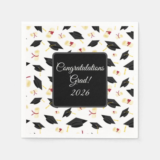 Servilleta De Papel Graduation Cap Napkins (Anverso)