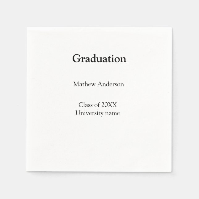 Servilleta De Papel Graduation name class of 20XX university name simp (Anverso)