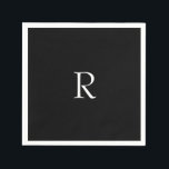 Servilleta De Papel Graduation Party Black White Monogram Initial 2026<br><div class="desc">Designed with text template for monogrammed initials which you can customize! Great for graduation party,  weddings,  bridal shower,  birthdays,  baby shower etc!</div>