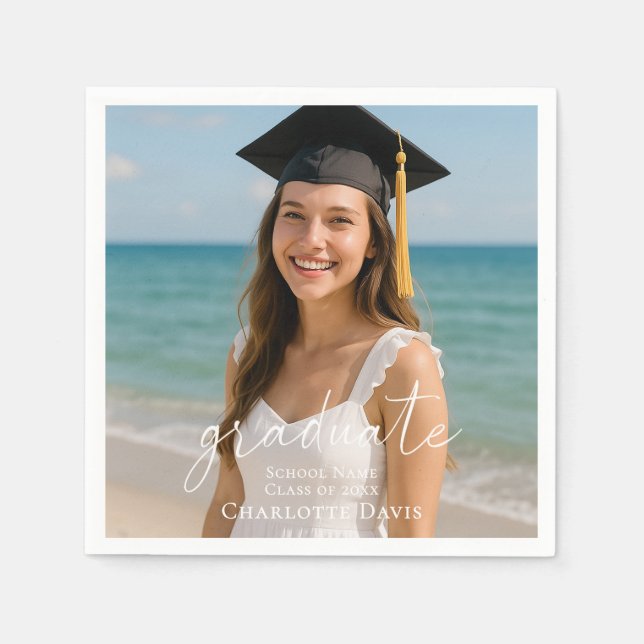 Servilleta De Papel Graduation party photo script  (Anverso)