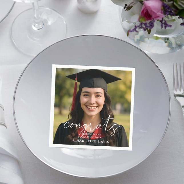 Servilleta De Papel Graduation party photo script congrats (Subido por el creador)