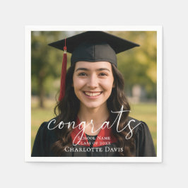 Servilleta De Papel Graduation party photo script congrats