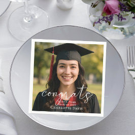 Servilleta De Papel Graduation party photo script congrats luncheon