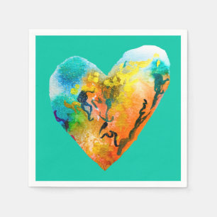 Servilleta De Papel Graffiti arte de la acuarela del corazón