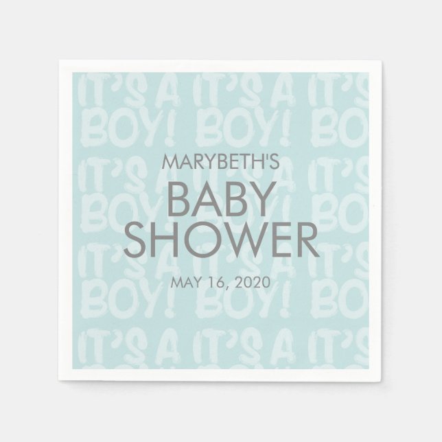 Servilleta De Papel Graffiti Blue Baby Shower Paper Napkin (Anverso)