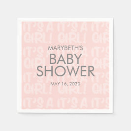 Servilleta De Papel Graffiti de papel rosa Baby Shower Napkin