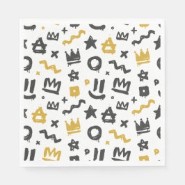 Servilleta De Papel Graffiti Hip Hop Etiquetas Black and Gold Rap Dood