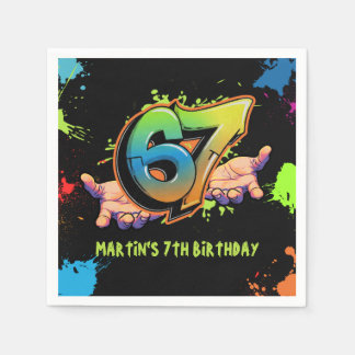 Servilleta De Papel Graffiti Six Seven Kids Birthday Napkins