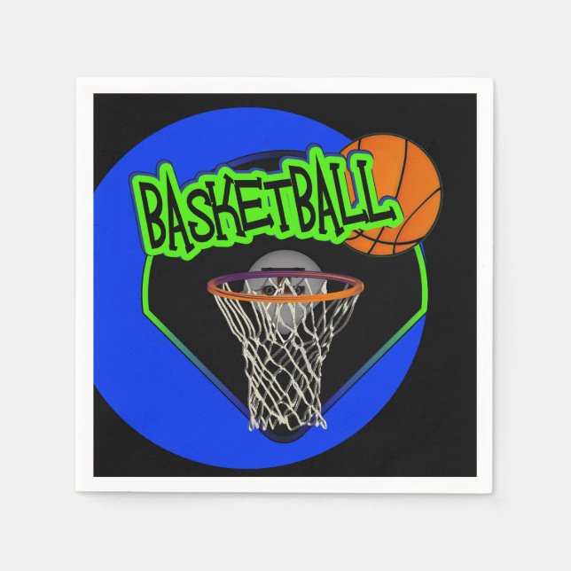 Servilleta De Papel Graffiti Style Basketball and Hoop (Anverso)