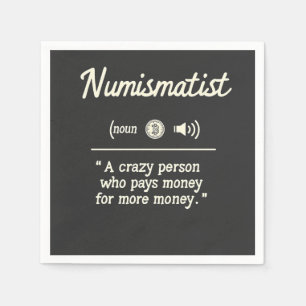 Servilleta De Papel Gráfica divertida de definición numismática que in