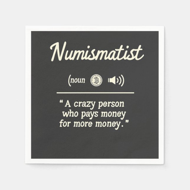 Servilleta De Papel Gráfica divertida de definición numismática que in (Anverso)