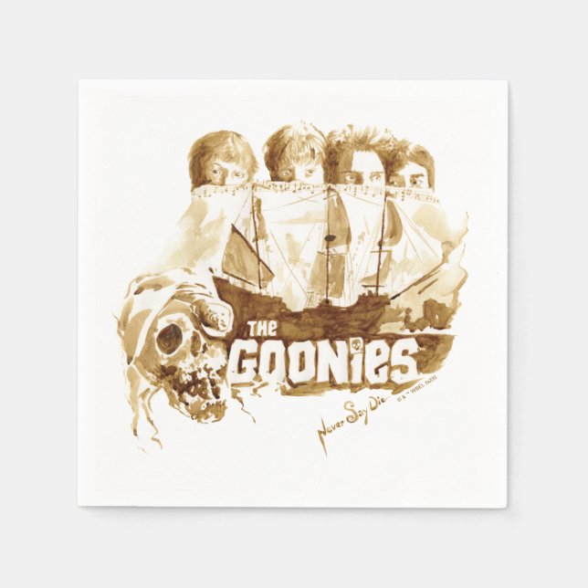 Servilleta De Papel Gráfico de acuarela del barco pirata Goonies (Anverso)