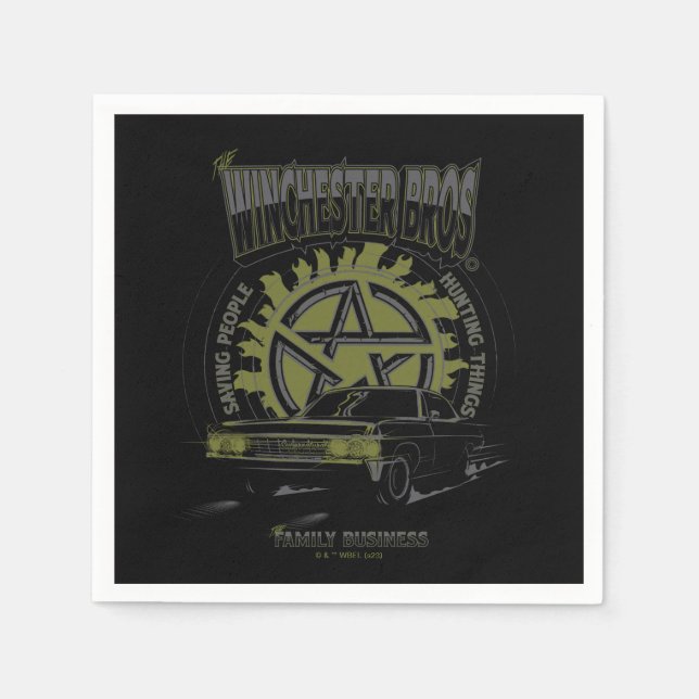 Servilleta De Papel Gráfico de auto "The Winchester Bros" supernatural (Anverso)