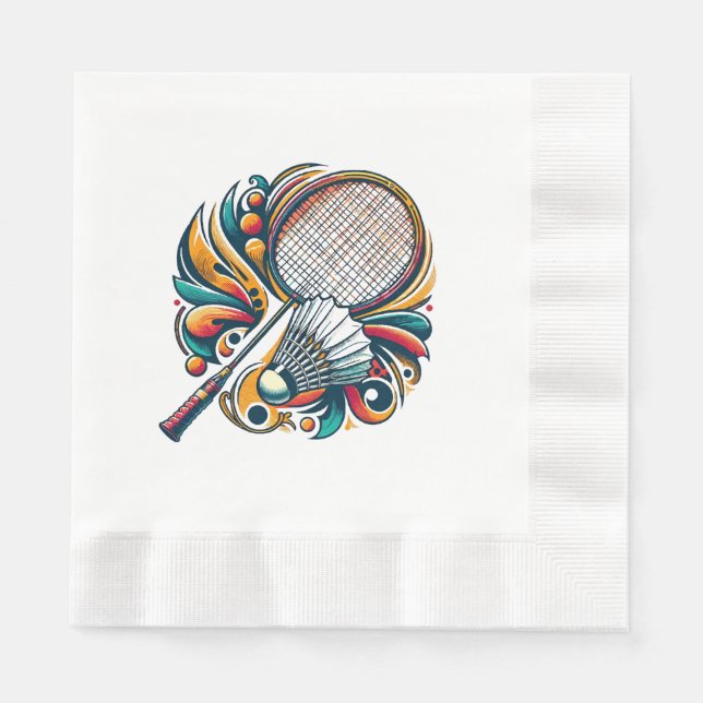 Servilleta De Papel Gráfico de bádminton (Anverso)