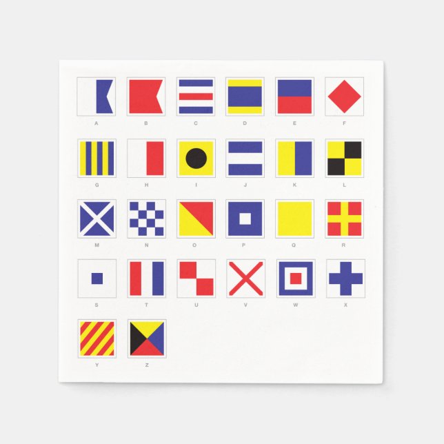 Servilleta De Papel Gráfico de bandera náutica (Anverso)