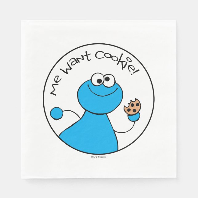 Servilleta De Papel Gráfico de Cookie Monster Doodley (Anverso)