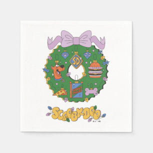 Servilleta De Papel Gráfico de corona de snacks navideños de Scooby-Do