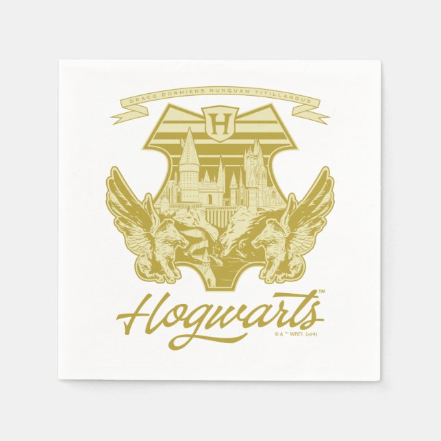 Servilleta De Papel Gráfico de Escudo alado HOGWARTS™ (Anverso)