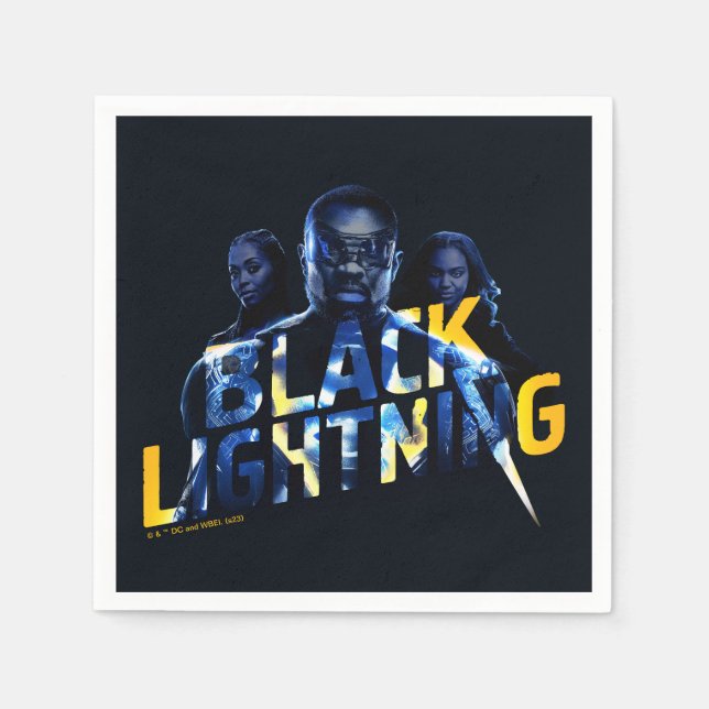Servilleta De Papel Gráfico de Héroes de Black Lightning (Anverso)