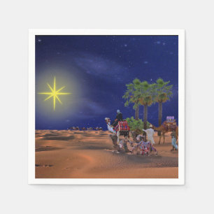 Servilleta De Papel Gráfico de Navidades Estelares de Hombres Sabios