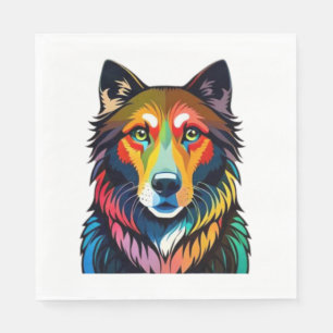 Servilleta De Papel gráfico de perros de colores -