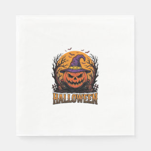 Servilleta De Papel Gráfico de sombrero de bruja de calabaza de Hallow