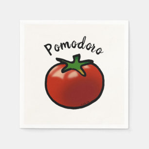 Servilleta De Papel Gráfico de Tomate Italiano Pomodoro Rústico