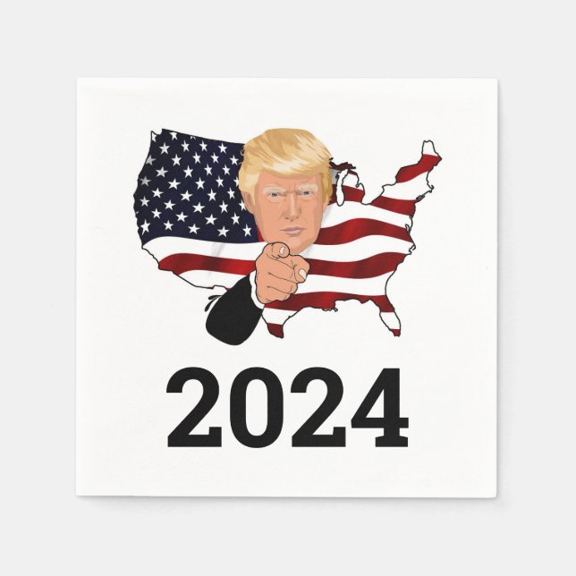 Servilleta De Papel Gráfico del presidente Trump sobre las servilletas (Anverso)