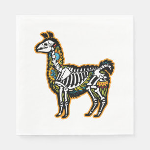 Servilleta De Papel Gráfico divertido de esqueleto de llama de Hallowe