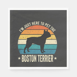 Servilleta De Papel Gráfico Retro Amante Perro Boston Terrier_1