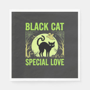 Servilleta De Papel Gráficos de amor especial de gato negro de Hallowe
