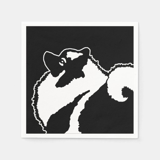 Servilleta De Papel Gráficos de Keeshond - Arte de perro original lind (Anverso)