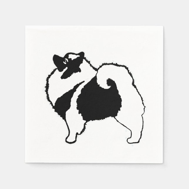 Servilleta De Papel Gráficos de Keeshond - Arte de perro original lind (Anverso)