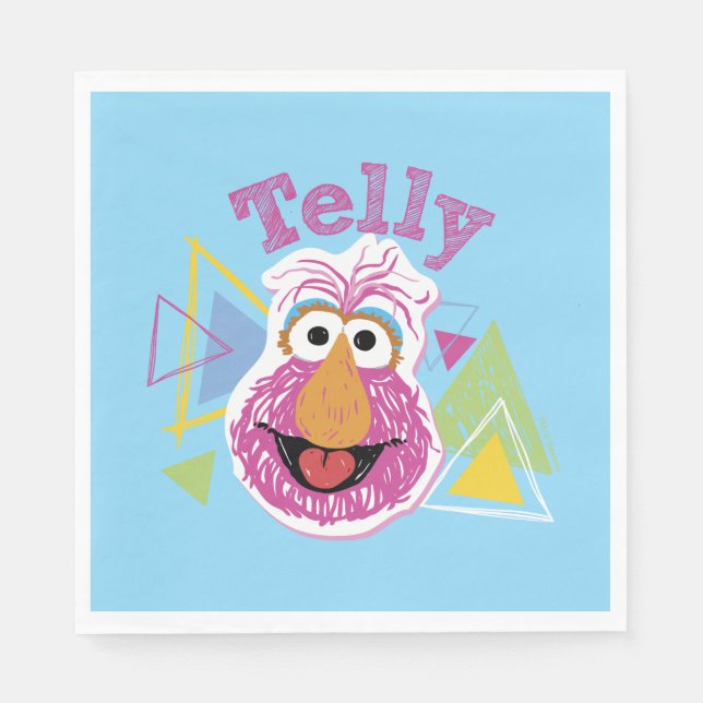 Servilleta De Papel Gráficos Divertidos de Telly Monster (Anverso)