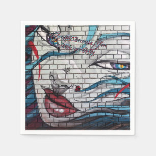 Servilleta De Papel Grafiti de chica asiática