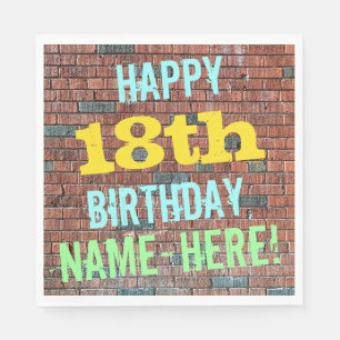 Servilleta De Papel Grafiti en el muro de ladrillo inspirado en el dec