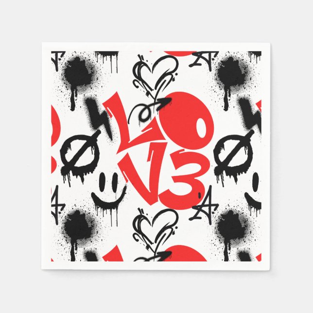 Servilleta De Papel grafitti AMOR B. Sin BG (Anverso)