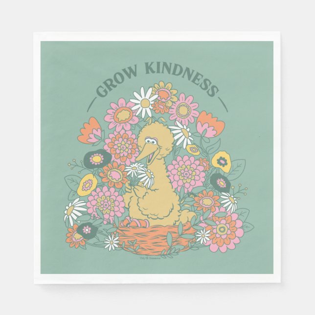 Servilleta De Papel Gran Bird | Grow Kindness Floral Graphic (Anverso)