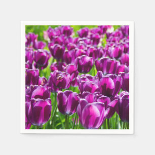 Servilleta De Papel Gran campo de tulipanes morados