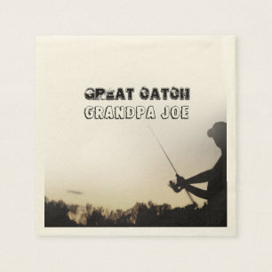 Servilleta De Papel Gran captura - Artsy Fisherman Fishing Personaliza