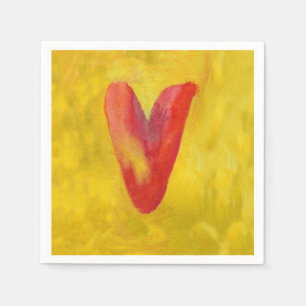 Servilleta De Papel Gran corazón rojo