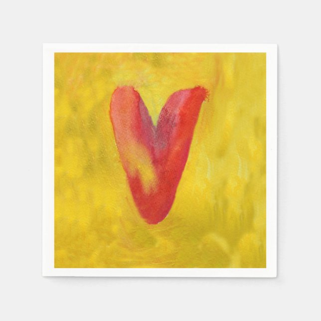 Servilleta De Papel Gran corazón rojo (Anverso)