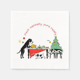 Servilleta De Papel Gran Danés Mentalidad de Perro de Navidad