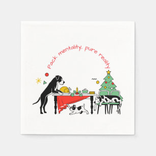 Servilleta De Papel Gran Danés Mentalidad de Perro de Navidad