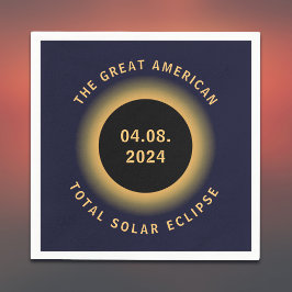 Servilleta De Papel Gran Eclipse Solar Total Estadounidense 8 de Abril