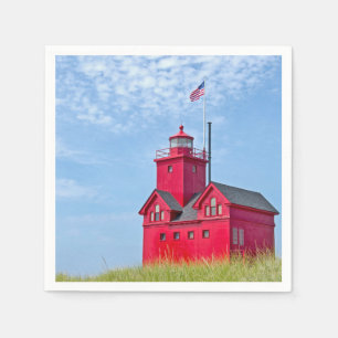 Servilleta De Papel Gran faro rojo en Holanda, Michigan
