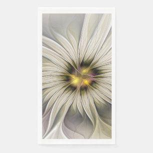 Servilleta De Papel Gran Flor de Marfil, Arte Fractal Moderno Abstract