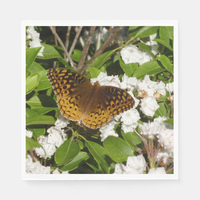 Servilleta De Papel Gran Fritillary Manchada en Laurel de Montaña (Anverso)